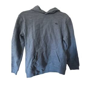 Quiksilver Men’s Gray Textured Waffle Knit Pullover Hoodie Hooded Sweatshirt